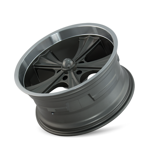 20" Ridler 651 20x10 Grey W Machined Lip 5x4.75 Wheel 0mm Rim