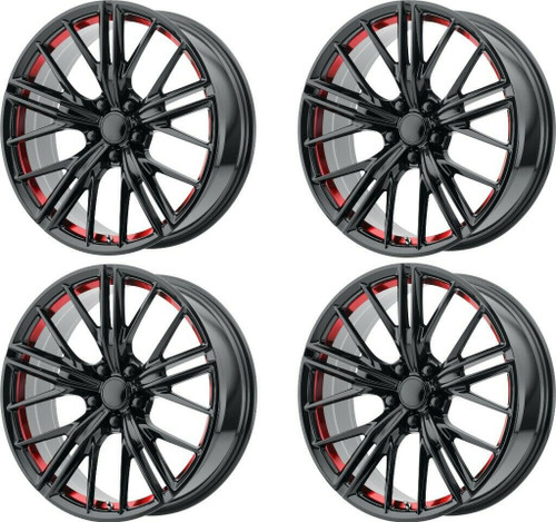 Set 4 Performance Replicas PR194 20x10 5x120 Black Red Machined Wheels 20" 35mm