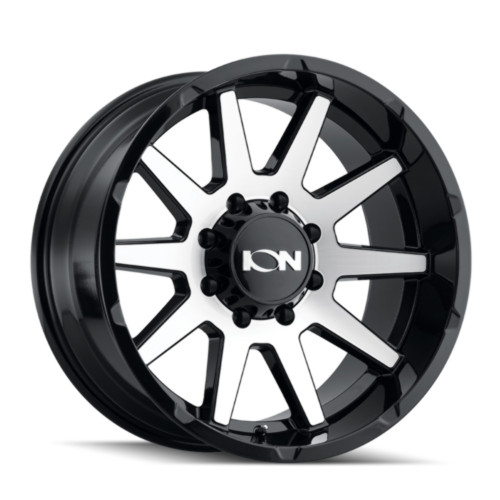 Set 4 17" Ion 143 17x9 Black Machined 8x6.5 Wheels -12mm Rims