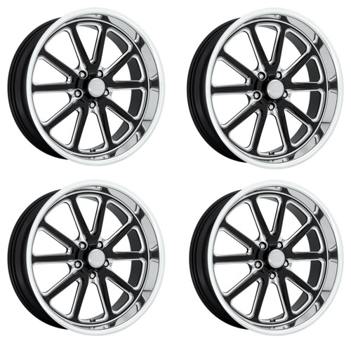 Set 4 US Mag U117 Rambler 18x8 5x4.75 Gloss Black Milled Wheels 18" 1mm Rims