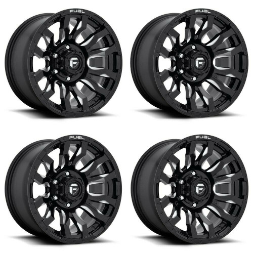 Set 4 18" Fuel D673 Blitz 18x9 5x150 20mm Gloss Black Milled Wheels Truck Rims