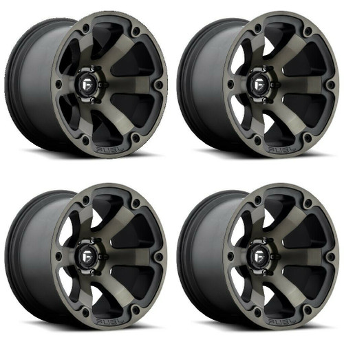 Set 4 20" Fuel D564 Beast 20x9 8x180 20mm Matte Black Double Tint Truck Wheels