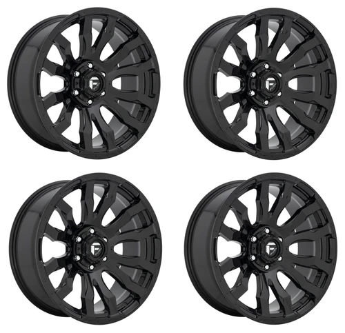 Set 4 20" Fuel D675 Blitz 20x9 5x150 20mm Gloss Black Wheels Offroad Truck Rims SUV