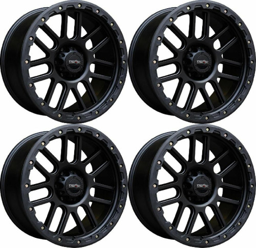 Set 4 20" Vision Off-Road 111 Nemesis Matte Black Wheels 20x9 6x135 Rims 0mm