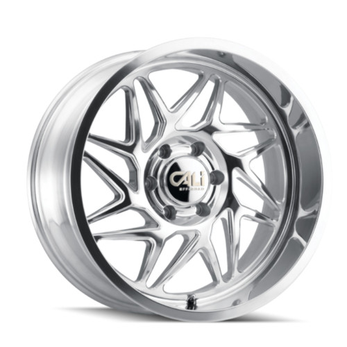 22" Cali Off-Road Gemini 22x12 Polished Milled Spokes 6x5.5 Wheel -51mm Rim