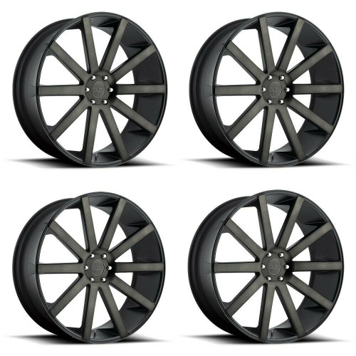 Set 4 DUB  S121 Shot Calla 24x10 6x5.5 Matte Black Double Tint Wheels 24" 20mm