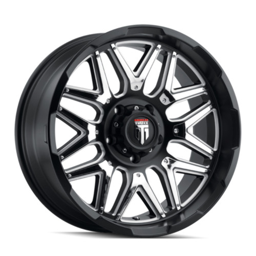 20" American Truxx Grind 20x9 Gloss Black Machined Chrome 5x5.5 Wheel 0mm Rim