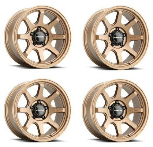 Set 4 17" Vision Off-Road 351 Flow Bronze Wheels 17x9 5x5.5 Truck Rims -12mm