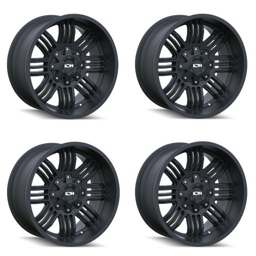 Set 4 20" Ion 144 20x9 Matte Black 6x135 6x5.5 Wheels 0mm Rims