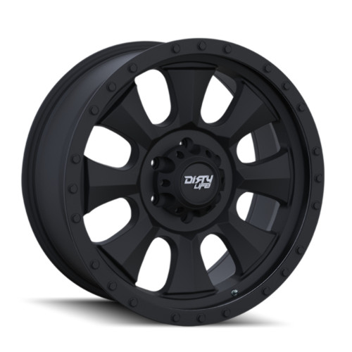 18" Dirty Life Ironman 18x9 Matte Black W Simulated Ring 5x5.5 Wheel 0mm Rim