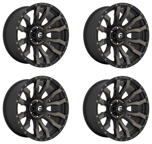 Set 4 18" Fuel D674 Blitz 18x9 8x6.5 1mm Wheels Matte Black Double Dark Tint Rim