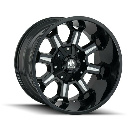 18" Mayhem Combat 18x9 Black Milled 5x4.5 5x5 Wheel -12mm Rim