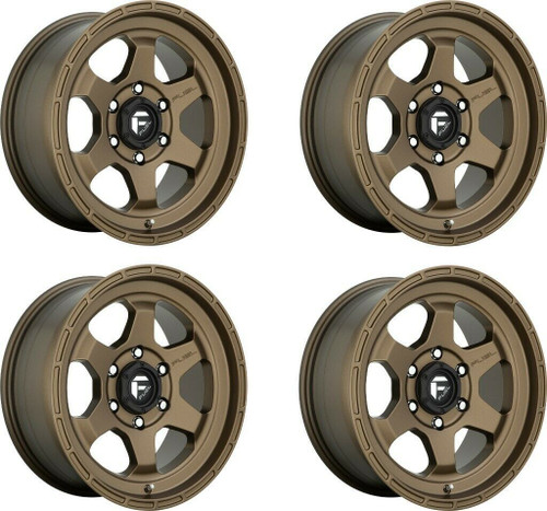 Set 4 Fuel D666 Shok 17x9 6x5.5 Matte Bronze Wheels 17" -12mm Rims