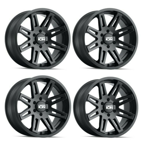 Set 4 20" Ion 142 20x9 Matte Black 6x5.5 Wheels 0mm Rims