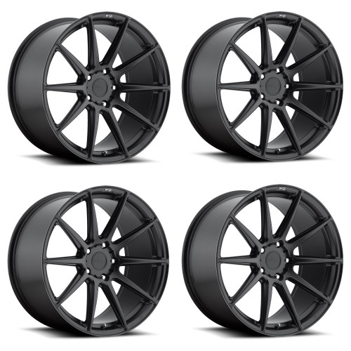 Set 4 Niche M147 Essen 20x9 5x112 Matte Black Wheels 20" 25mm Rims