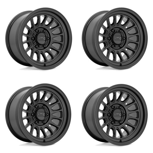 Set 4 KMC KM724 Impact Ol 17x9 6x5.5 Satin Black Wheels 17" -12mm Rims