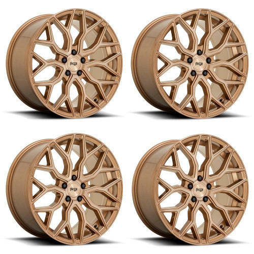 Set 4 19" Niche M263 Mazzanti 19x8.5 5x112 Bronze Brushed Wheels 42mm Rims