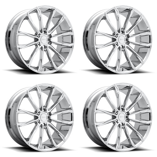 Set 4 DUB S251 Clout 24x10 6x135 Chrome Wheels 24" 30mm For Ford Lincoln Rims