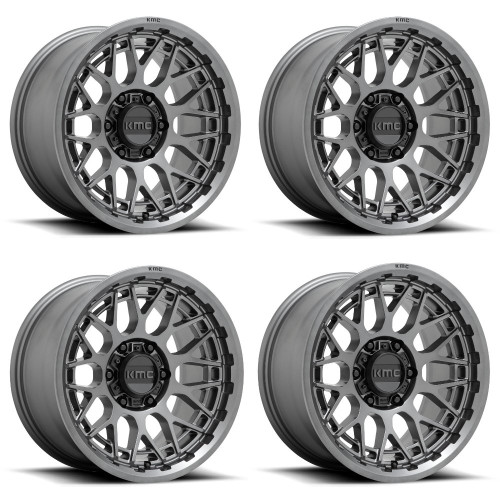 Set 4 KMC KM722 Technic 20x9 6x5.5 Anthracite Wheels 20" 18mm Rims