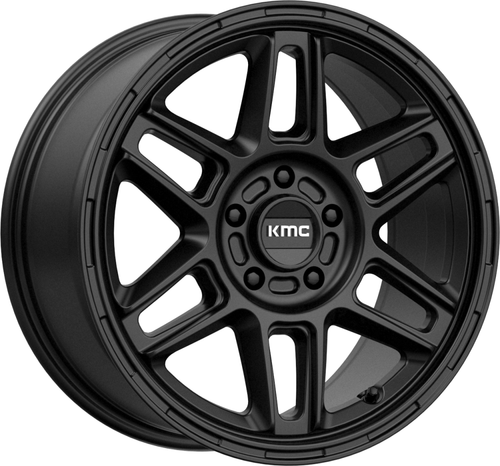 Set 4 KMC KM716 Nomad 17x8 5x120 Satin Black Wheels 17" 38mm Rims