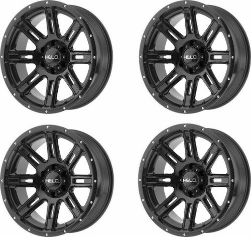 Set 4 Helo HE900 18x9 5x5.5 Gloss Black Wheels 18" 0mm For Dodge Ram Truck Rims