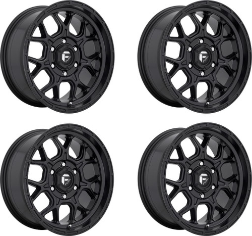 Set 4 Fuel D670 Tech 18x9 6x135 Matte Black Wheels 18" 20mm For Ford Lincoln Rim