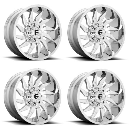 Set 4 20" Fuel D743 Saber 20x10 8x170 Chrome Wheels -18mm For Ford Truck Rims
