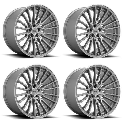 Set 4 Niche M251 Premio 20x10.5 5x120 Platinum Brushed Wheels 20" 35mm Rims