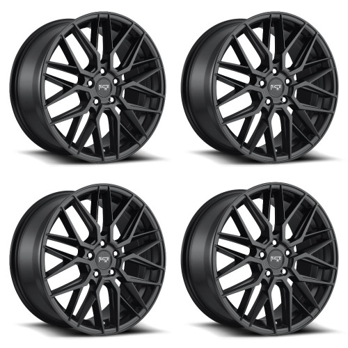 Set 4 Niche M190 Gamma 18x8 5x112 Matte Black Wheels 18" 42mm Rims