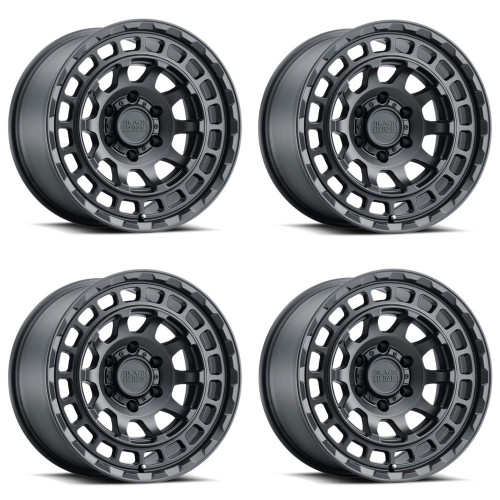 Set 4 Black Rhino Chamber 20x9.5 5x5 Matte Black Wheels 20" -18mm Truck Rims