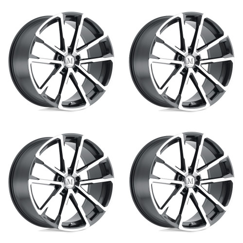 Set 4 Mandrus Wolf 22x10.5 5x130 Gunmetal W/ Mirror Face Wheels 22" 35mm