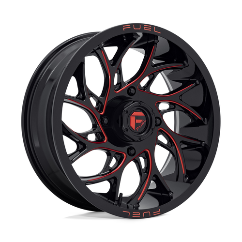 Set 4 Fuel UTV D779 Runner Utv 22x7 4x156 Gloss Black Milled Red Wheels 22" 0mm