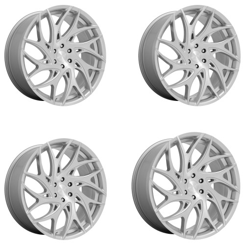 Set 4 DUB S261 G.O.A.T. 26x10 6x135 Silver Brushed Face Wheels 26" 30mm Rims