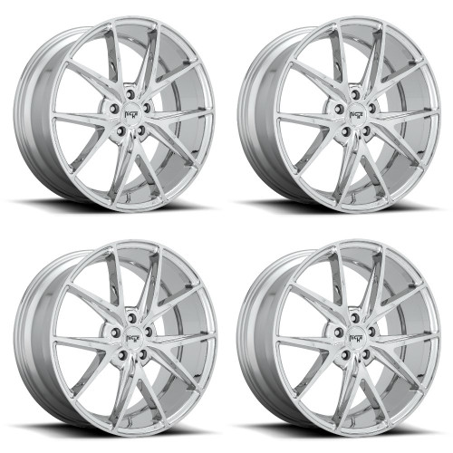 Set 4 Niche M248 Misano 22x9 5x4.5 Chrome Wheels 22" 38mm Rims
