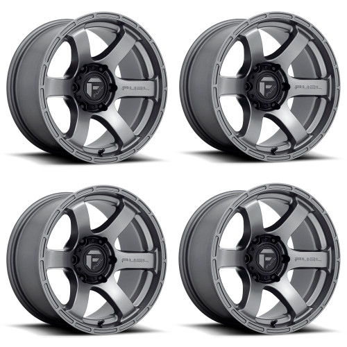 Set 4 18" Fuel D767 Rush 18x9 6x135 Matte Gunmetal Wheels 20mm Truck Suv Rims