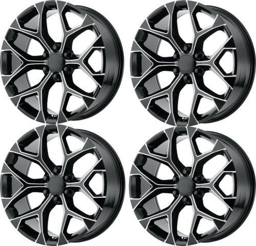 Set 4 Performance Replicas PR176 26x10 6x5.5 Gloss Black Milled Wheels 26" 24mm