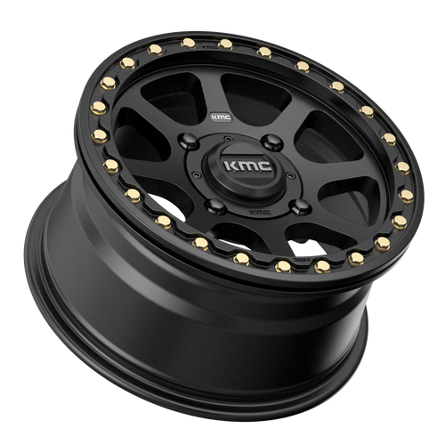 Set 4 KMC Powersports Ks234 Addict 2 Beadlock 15x6 4x156 Black Wheels 15" 38mm