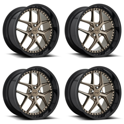 Set 4 Niche M227 Vice 20x9 5x115 Bronze Black Bead Ring Wheels 20" 18mm