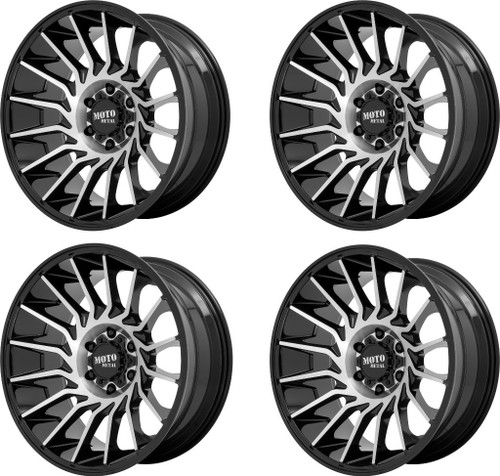 Set 4 Moto Metal MO807 22x12 5x5 Gloss Black Machined Wheels 22" -44mm Rims