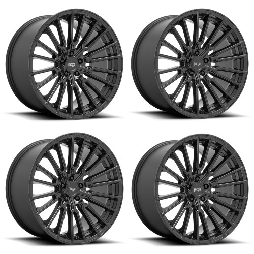 Set 4 Niche M250 Premio 20x10.5 5x120 Matte Black Wheels 20" 35mm Rims