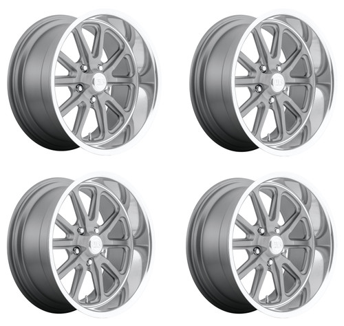 Set 4 US Mag U111 Rambler 20x10.5 5x5 Matte Gunmetal Machined Wheels 20" 20mm