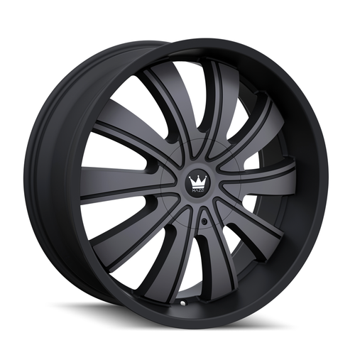 24" Mazzi Rolla 24x9.5 Matte Black Dark Tint 5x5 5x5.5 Wheel 18mm For Jeep Dodge