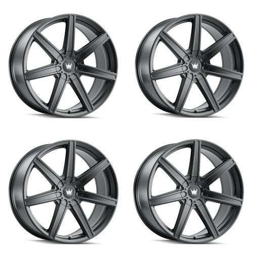 Set 4 22" Mazzi Laguna 22x8.5 Matte Black 5x110 5x115 Wheels 38mm Rims