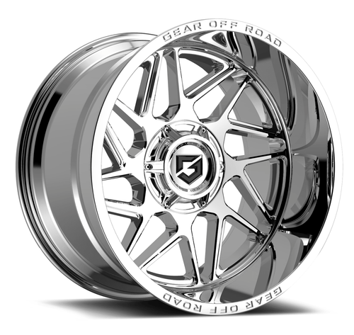 20" Gear Off Road 761C Ratio 20X10 8x6.5 Chrome Plated Wheel -19mm Rim