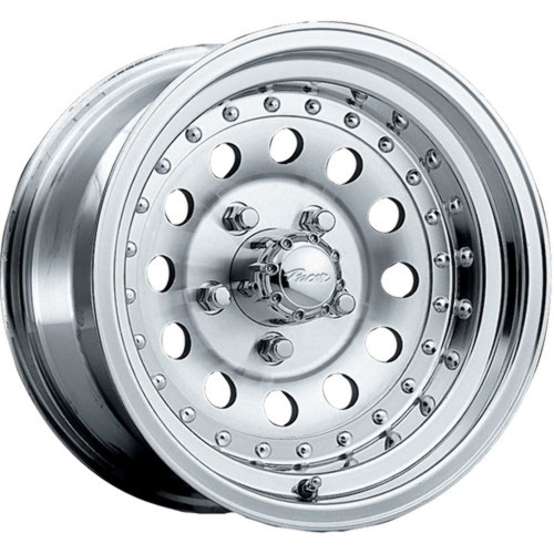 15" Pacer 162M Aluminum Mod 15X7 6x5.5 Machined Finish w/Clear Coat Wheel -7mm