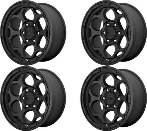 Set 4 KMC KM541 Dirty Harry 18x8.5 6x5.5 Textured Black Wheels 18" 18mm Rims