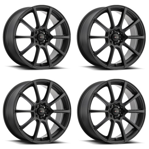 Set 4 18" Focal 448SB F-20 Satin Black 18x8 Wheels 5x108 5x115 40mm Street Rims