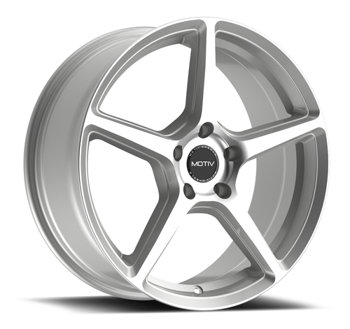 17" Motiv 433MS Blade 17x7.5 5x4.5 Gloss Silver Machined Face Wheel 40mm Rim