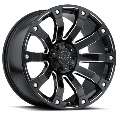 Black Rhino Selkirk 20x10 5x5.5 Gloss Black Milled Wheel 20" -12mm Rim Black Rhino Selkirk 20x10 5x5.5 Gloss Black Milled Wheel 20" -12mm Rim