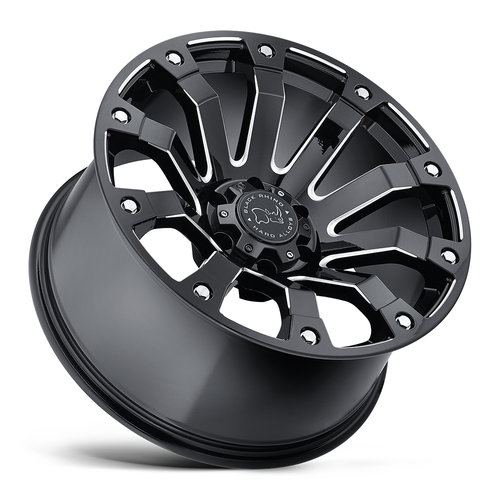 Black Rhino Selkirk 20x10 5x5.5 Gloss Black Milled Wheel 20" -12mm Rim